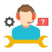 A colored design icon of customer service representative vector