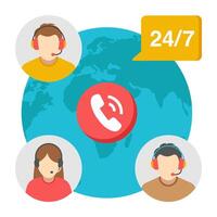Unique design icon of global customer service vector