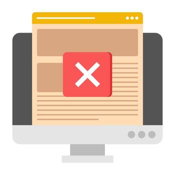 Editable design icon of block website vector