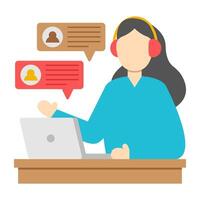 A colored design icon of customer service representative vector