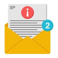 A unique design icon of info mail vector