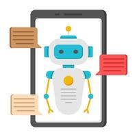 An icon design of mobile talk bot vector