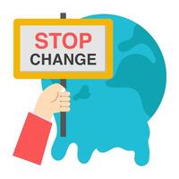 A creative design icon of stop climate change vector