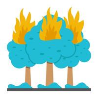 Editable design icon of forest fire vector
