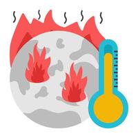 An icon design of global warming vector