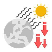Editable design icon of ozone layer destruction vector