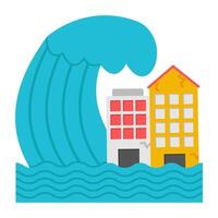 Tsunami icon in flat design isolated on white background vector
