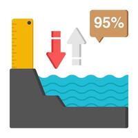 A unique design icon of water level vector