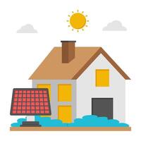 design of solar home vector