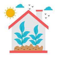Editable design icon of greenhouse vector