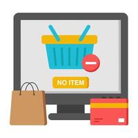 An icon design of remove from basket vector