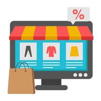 A trendy design icon of online shop vector