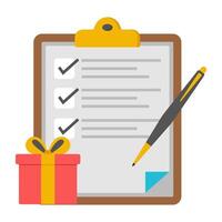A colored design icon of checklist vector