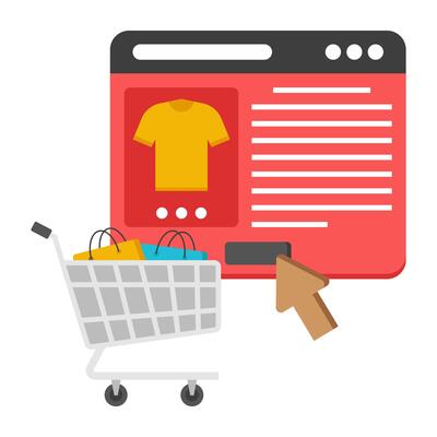 A trendy design icon of web shopping