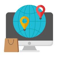 An icon design of global location vector