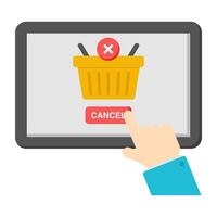 An icon design of shopping cancel vector