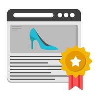 A colored design icon of web shoe vector