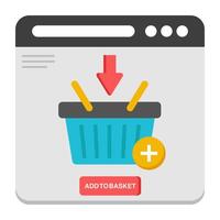 Modern design icon of add to basket vector