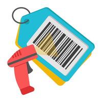 Creative design icon of price tag scan vector