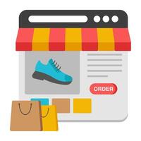 A flat design icon of web shoe shop vector