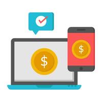 Premium design icon of online payment vector