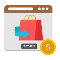 Modern design icon of web shopping return vector