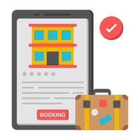 An icon design of mobile hotel booking vector