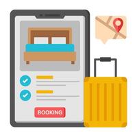 An icon design of mobile hotel booking vector