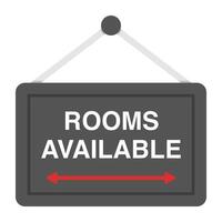 Modern design icon of room available board vector