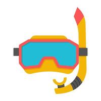 Oxygen pipe with goggles, icon of snorkeling mask vector