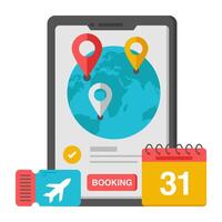 A unique design icon of mobile ticket booking vector