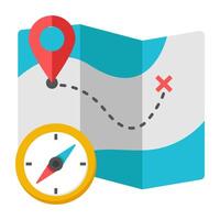 Editable design icon of map vector