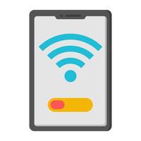 Internet signal inside smartphone showcasing mobile wifi icon vector
