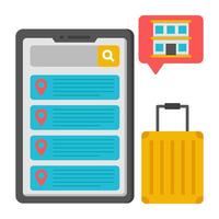 An icon design of mobile hotel location vector