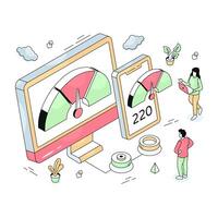 Modern design illustration of system speed optimization vector