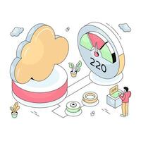 Modern design illustration of cloud speed optimization vector