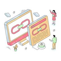 An illustration design of linked website vector