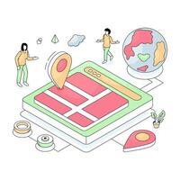 Editable design illustration of online location vector