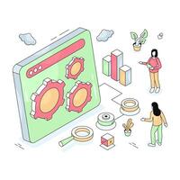 A unique design illustration of web setting vector