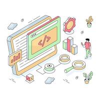 Unique design illustration of web coding vector