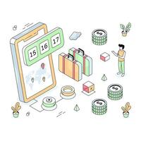 An editable design illustration of parcels vector