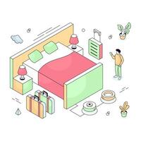 Isometric design illustration of warehouse vector