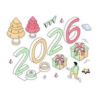 editable diseño ilustración de nuevo año celebracion vector