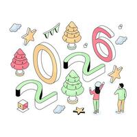 Editable design illustration of new year celebration vector