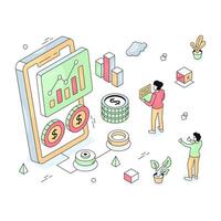 Premium download illustration of mobile data analytics vector