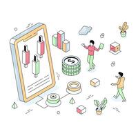 Premium download illustration of mobile data analytics vector