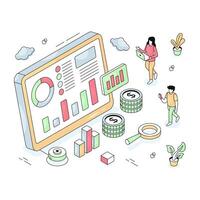 Premium download illustration of online data analytics vector