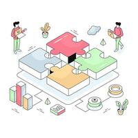 Modern design illustration of business solution vector