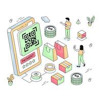 An illustration design of mobile barcode tracking vector