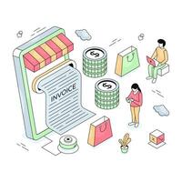 An illustration design of mobile bill vector